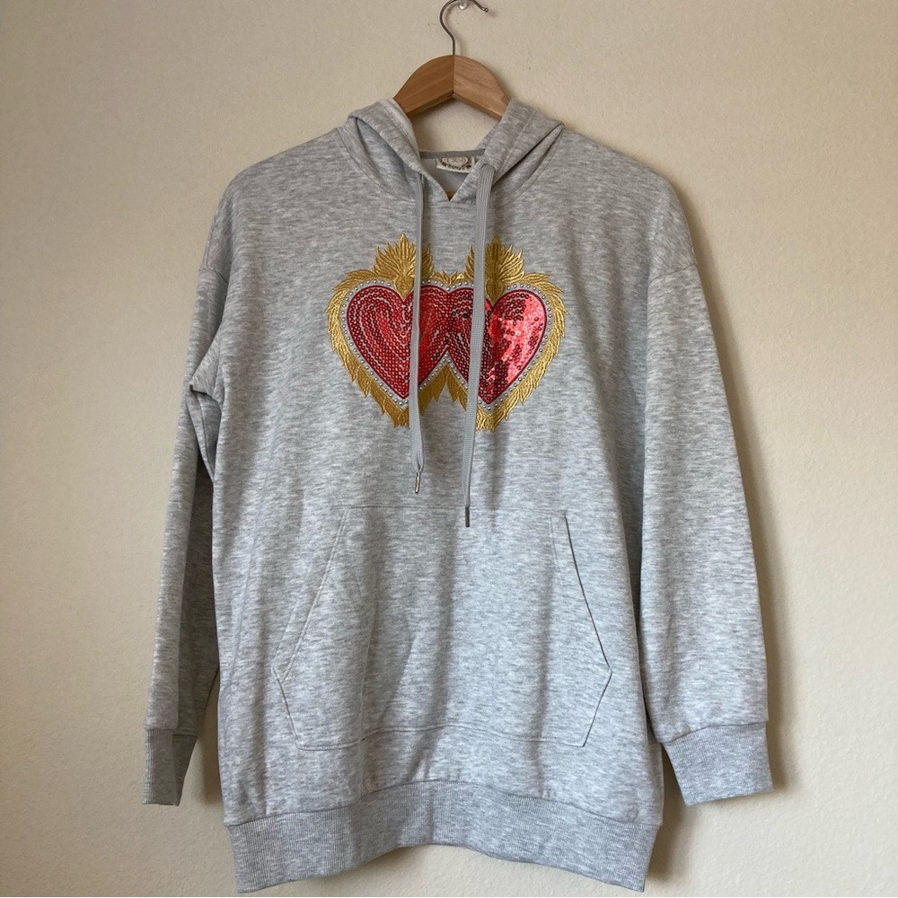 Truself Gray Embroidered Hoodie | New Without Tags